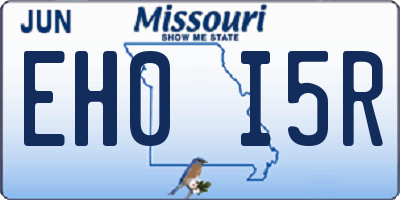MO license plate EH0I5R
