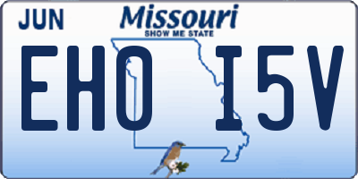 MO license plate EH0I5V