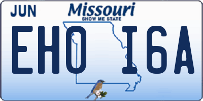 MO license plate EH0I6A