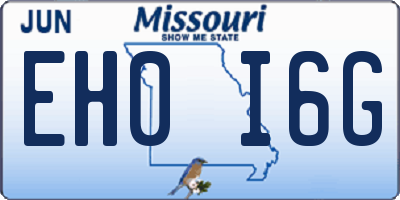 MO license plate EH0I6G