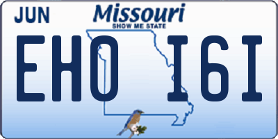 MO license plate EH0I6I