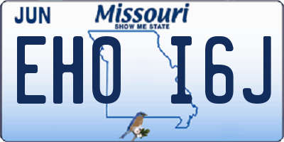 MO license plate EH0I6J