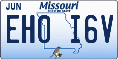 MO license plate EH0I6V
