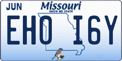 MO license plate EH0I6Y