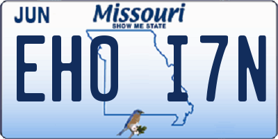 MO license plate EH0I7N