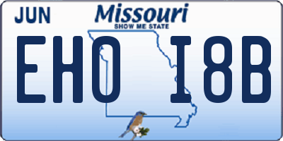 MO license plate EH0I8B
