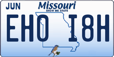 MO license plate EH0I8H