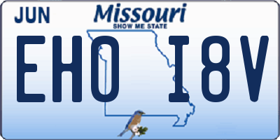 MO license plate EH0I8V