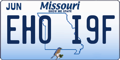 MO license plate EH0I9F