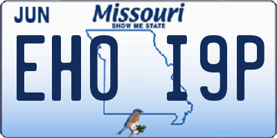 MO license plate EH0I9P