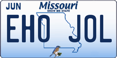 MO license plate EH0J0L