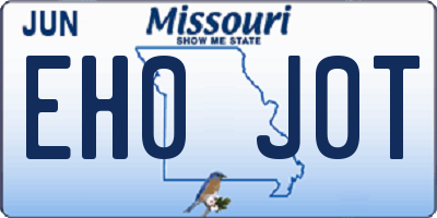 MO license plate EH0J0T