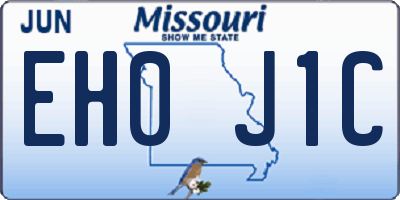 MO license plate EH0J1C