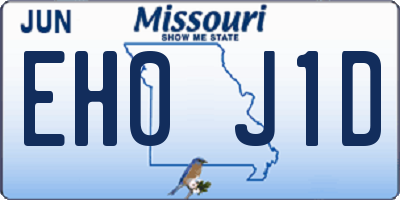 MO license plate EH0J1D