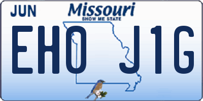 MO license plate EH0J1G