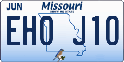 MO license plate EH0J1O