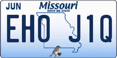 MO license plate EH0J1Q