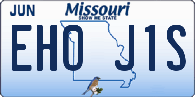 MO license plate EH0J1S