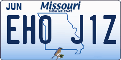 MO license plate EH0J1Z