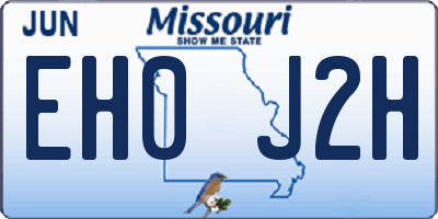 MO license plate EH0J2H