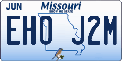 MO license plate EH0J2M