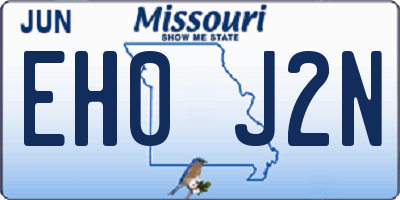MO license plate EH0J2N