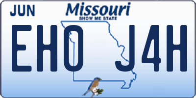MO license plate EH0J4H