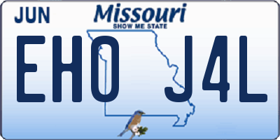 MO license plate EH0J4L