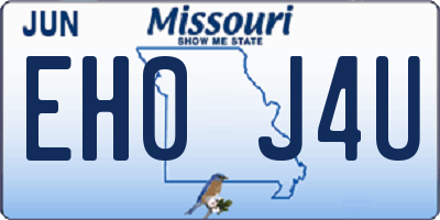 MO license plate EH0J4U