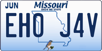 MO license plate EH0J4V