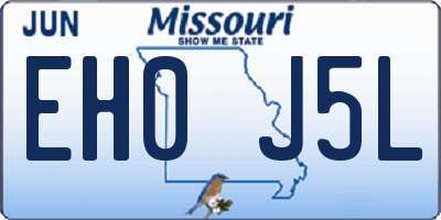 MO license plate EH0J5L
