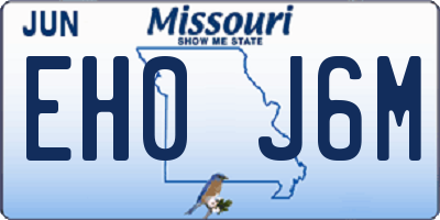 MO license plate EH0J6M