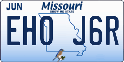 MO license plate EH0J6R