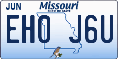 MO license plate EH0J6U