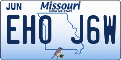 MO license plate EH0J6W