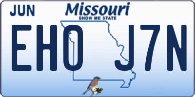 MO license plate EH0J7N