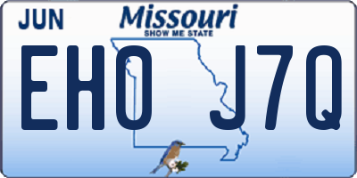 MO license plate EH0J7Q