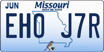 MO license plate EH0J7R