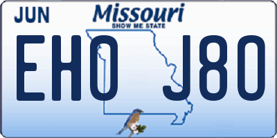 MO license plate EH0J8O