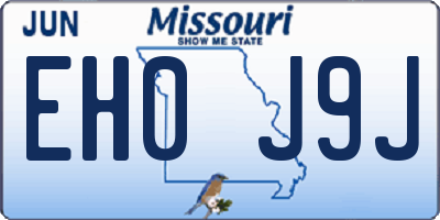 MO license plate EH0J9J