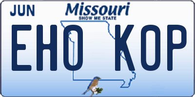 MO license plate EH0K0P