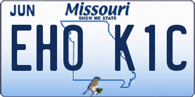 MO license plate EH0K1C
