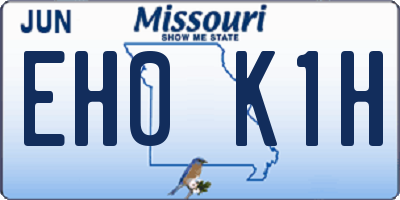 MO license plate EH0K1H