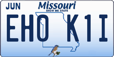 MO license plate EH0K1I