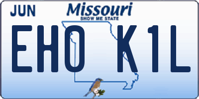 MO license plate EH0K1L