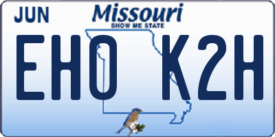 MO license plate EH0K2H