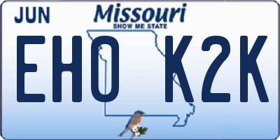 MO license plate EH0K2K