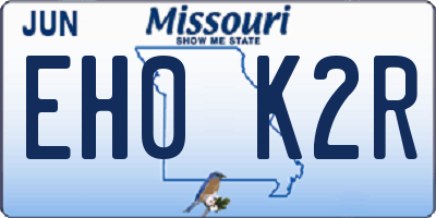 MO license plate EH0K2R