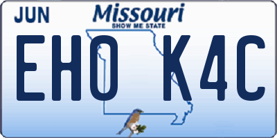 MO license plate EH0K4C