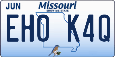 MO license plate EH0K4Q